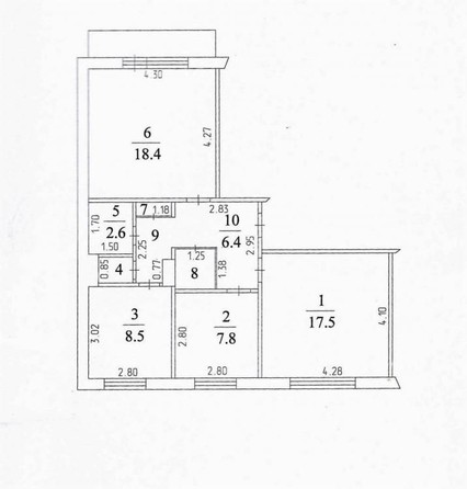 
   Продам 3-комнатную, 66.9 м², Ленинградский пр-кт, 34А

. Фото 1.