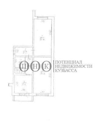 
   Продам 2-комнатную, 52.1 м², Комсомольский пр-кт, 42

. Фото 1.