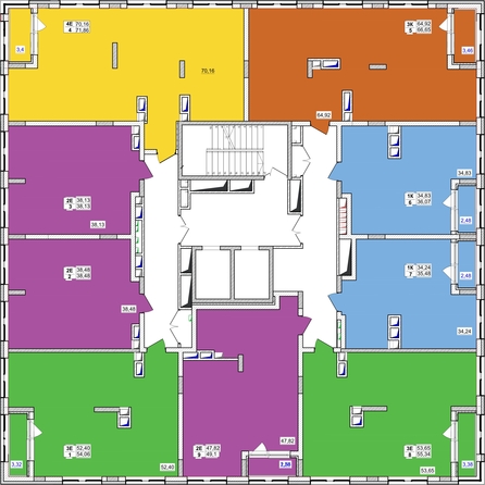 
   Продам 2-комнатную, 38.48 м², 7 высот, дом 9

. Фото 4.