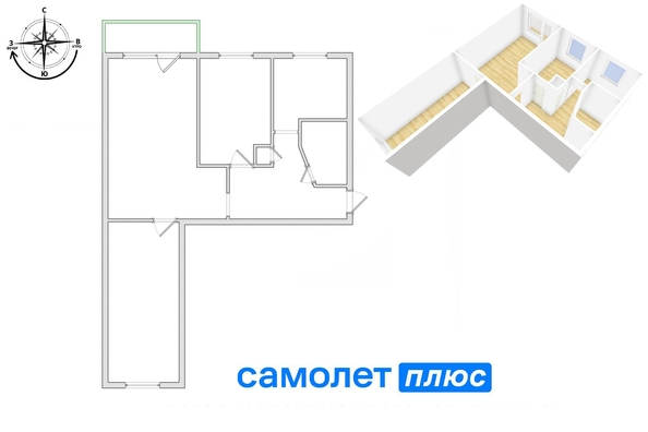 
   Продам 3-комнатную, 57.7 м², Октябрьский проезд, 6

. Фото 8.