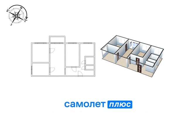 
   Продам 4-комнатную, 60.2 м², Ленинградский пр-кт, 7А

. Фото 8.