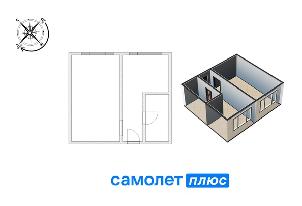 
   Продам 1-комнатную, 32.8 м², Ворошилова ул, 12

. Фото 2.