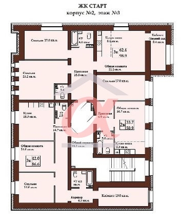 
   Продам 3-комнатную, 98 м², Тухачевского ул, 29Бк1

. Фото 25.