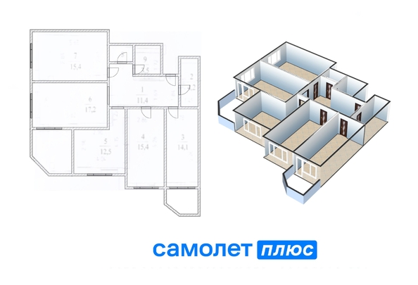 
   Продам 4-комнатную, 95.1 м², Молодежный пр-кт, 15Б

. Фото 2.