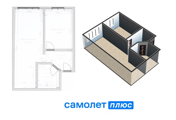 
   Продам 2-комнатную, 46.6 м², Кедровый б-р, 4

. Фото 2.