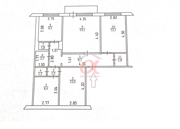 
   Продам 4-комнатную, 79 м², Институтская ул, 28

. Фото 21.