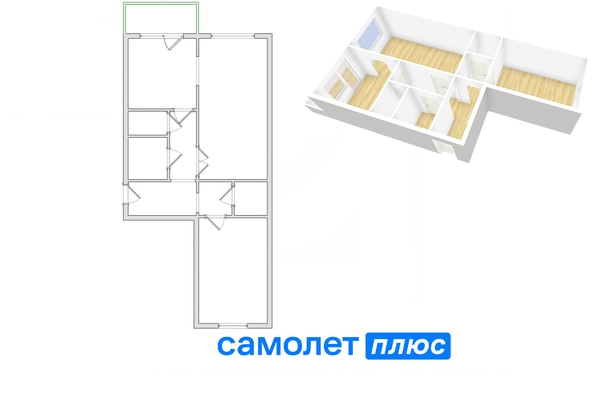 
   Продам 2-комнатную, 51.5 м², Заречная 2-я ул, 8

. Фото 2.