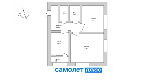 
   Продам 2-комнатную, 63.7 м², Линия 1-я ул, 24а

. Фото 2.