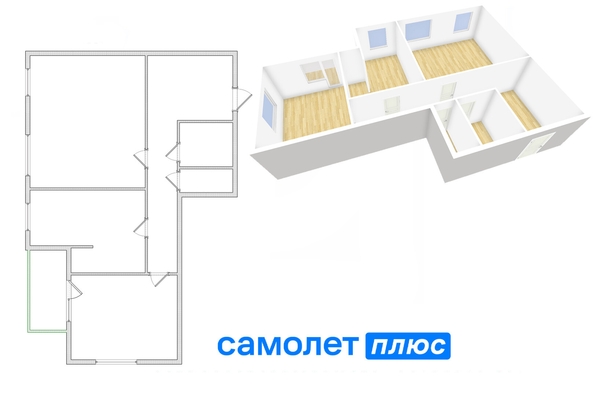 
  Продается 3-комн. квартира, 86.4 м², Шахтеров пр-кт, д. 74Б
. Фото 2.