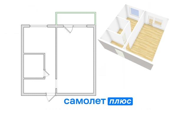 
   Продам 1-комнатную, 30.7 м², Шахтеров пр-кт, 36а

. Фото 2.