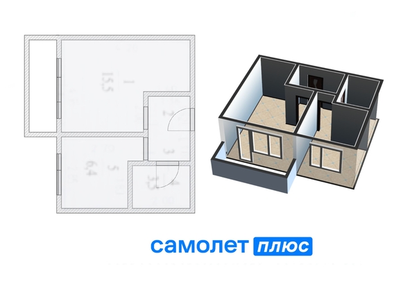 
   Продам 1-комнатную, 29.4 м², Космическая ул, 35

. Фото 1.