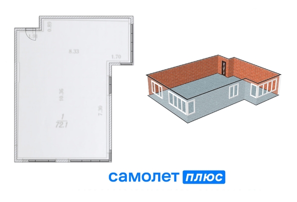 
   Продам 3-комнатную, 72.1 м², Дружбы ул, 30/5

. Фото 1.