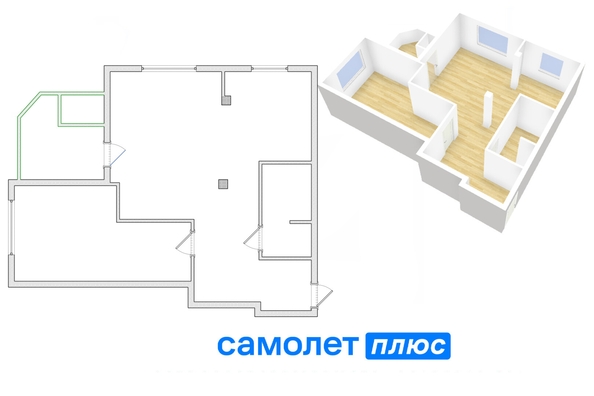 
   Продам 2-комнатную, 56.3 м², Дружбы ул, 3

. Фото 2.