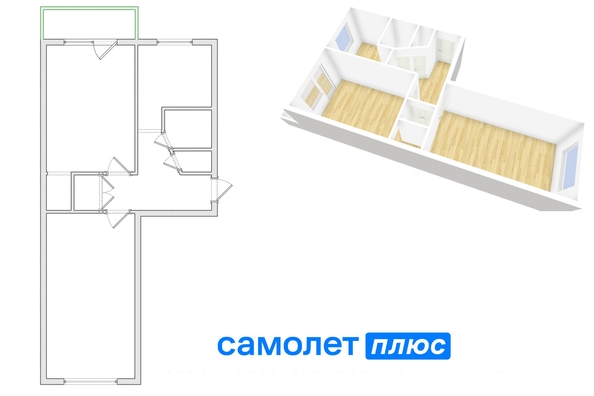 
   Продам 2-комнатную, 46.8 м², Халтурина ул, 29А

. Фото 2.