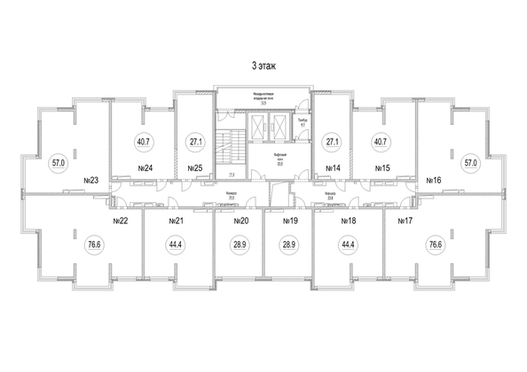 
   Продам 3-комнатную, 76.6 м², Сити-парк, дом 9

. Фото 1.