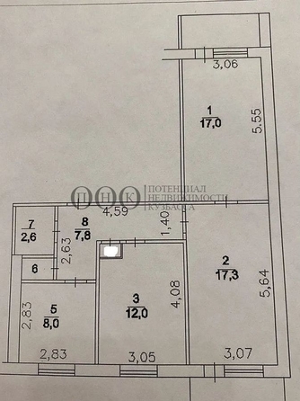 
   Продам 3-комнатную, 66.1 м², Свободы ул, 27б

. Фото 1.