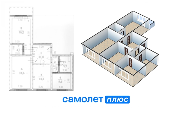 
  Продается 3-комн. квартира, 82.4 м², Свободы ул, д. 35
. Фото 21.