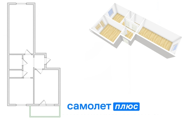 
   Продам 2-комнатную, 45.9 м², Рекордный пер, 5

. Фото 2.