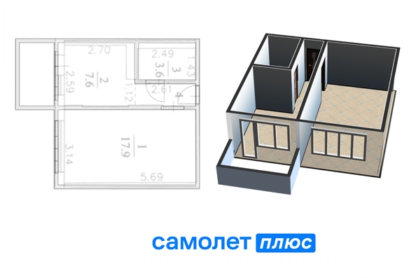 
  Продается 1-комн. квартира, 31.6 м², Рекордная ул, д. 19
. Фото 2.