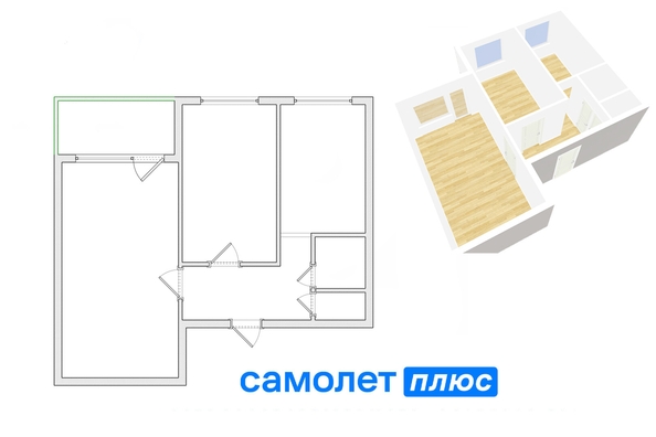 
  Продается 2-комн. квартира, 43.5 м², Московский пр-кт, д. 39В
. Фото 2.