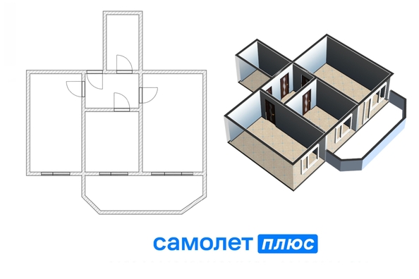 
  Продается 2-комн. квартира, 46.5 м², Шахтеров пр-кт, д. 115
. Фото 1.