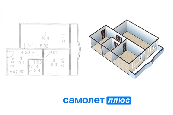 
  Продается 1-комн. квартира, 39.4 м², Шахтеров пр-кт, д. 121
. Фото 15.