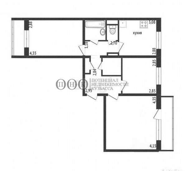 
  Продается 3-комн. квартира 64 м². Фото 11.