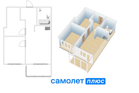 
  Продается 2-комн. квартира 41.8 м², в ЖК Парковый, дом 3 этап 1. Фото 12.
