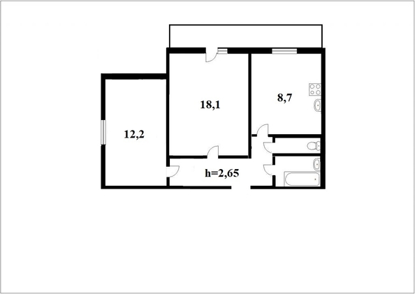 
  Продается 2-комн. квартира 54.4 м². Фото 2.