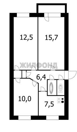 
  Продается 3-комн. квартира, 57.2 м², Зорге ул, д. 40
. Фото 3.