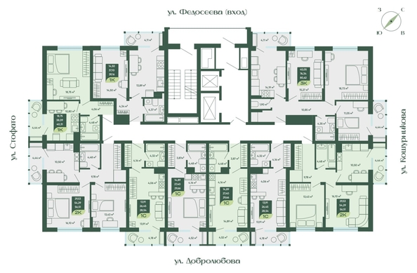
   Продам 2-комнатную, 56.51 м², Мичурин

. Фото 1.