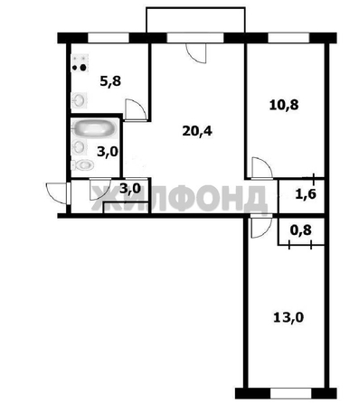 
   Продам 3-комнатную, 58.4 м², Немировича-Данченко ул, 149

. Фото 10.