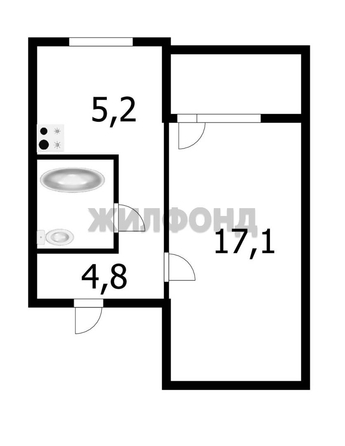 
   Продам 1-комнатную, 29.7 м², Бориса Богаткова ул, 181/1

. Фото 7.