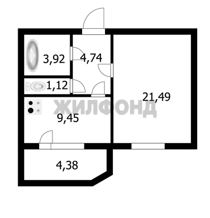 
  Продается 1-комн. квартира, 39.5 м², Горский мкр, д. 78
. Фото 12.