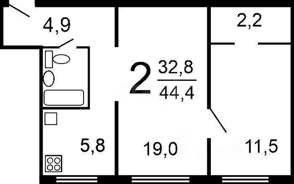 
  Сдается 2-комн. квартира, 45 м², Кропоткина ул, д. 269
. Фото 11.