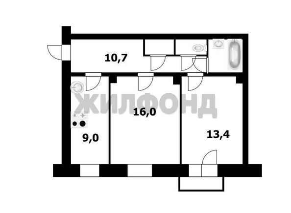 
  Продается 2-комн. квартира, 55.2 м², Дзержинского пр-кт, д. 1а
. Фото 14.