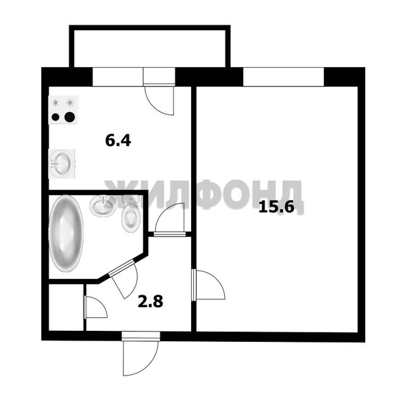 
  Продается 1-комн. квартира, 28.8 м², Чапаева ул, д. 7/1
. Фото 4.