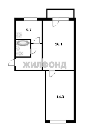 
  Продается 2-комн. квартира, 44.3 м², Ипподромская ул, д. 25
. Фото 6.