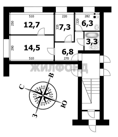 
  Продается 3-комн. квартира, 51.2 м², Рабочая ул, д. 12
. Фото 2.