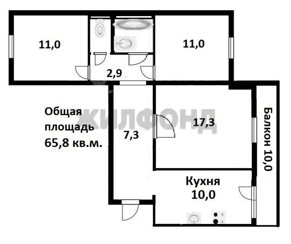 
  Продается 3-комн. квартира, 65.8 м², Планировочная ул, д. 58
. Фото 6.