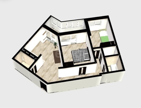 
  Продается 3-комн. квартира, 61 м², ЖК На Тульской, 1 этап
. Фото 8.