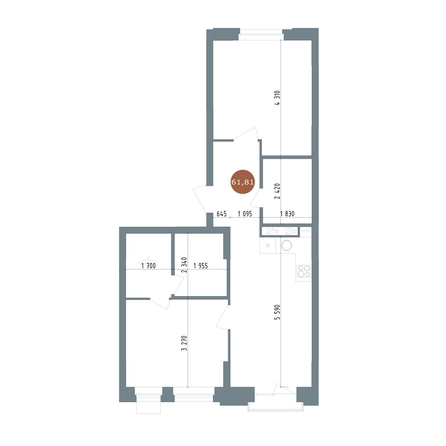 
  Продается 3-комн. квартира, 61.81 м², ЖК 19/56 Кварталы Телецентра, сек 6
. Фото 1.