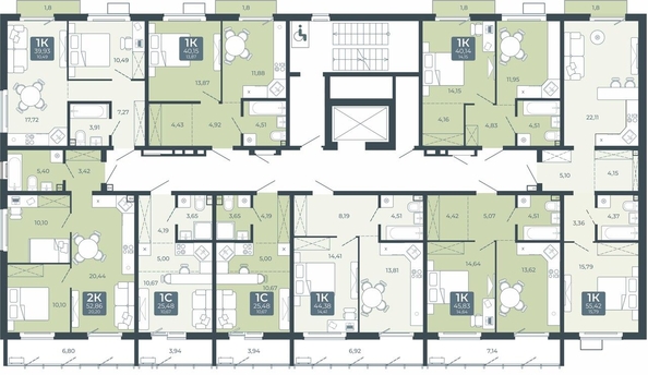 
  Продается 1-комн. квартира, 40.14 м², ЖК Дом в Мичуринском, корпус 2.3
. Фото 1.