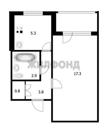 
  Продается 1-комн. квартира, 30.1 м², Киевская ул, д. 32
. Фото 20.