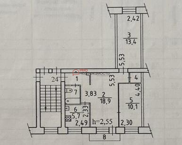 
  Продается 3-комн. квартира, 55.3 м², Мира ул, д. 39
. Фото 1.