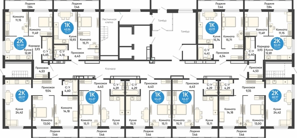 
  Продается 2-комн. квартира, 52.23 м², ЖК Квартал на Большой, дом 1
. Фото 1.