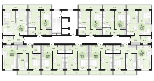 
  Продается 1-комн. квартира, 45.69 м², ЖК Новый парк, дом 3
. Фото 1.