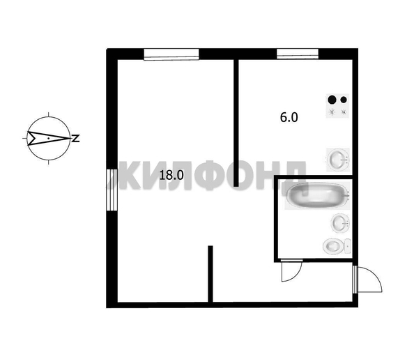 
  Продается 1-комн. квартира, 31.9 м², 40 лет Комсомола ул, д. 55
. Фото 4.