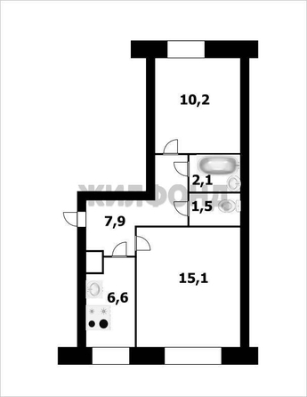 
  Продается 2-комн. квартира, 43.7 м², Чемская ул, д. 36
. Фото 7.