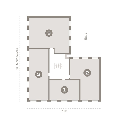 
  Продается 3-комн. квартира, 140.3 м², ЖК На Декабристов, дом 6-2
. Фото 16.